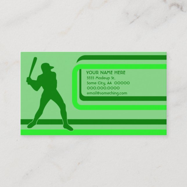Carte De Visite baseball : style rétro : (Devant)
