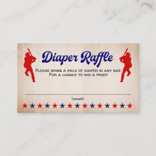 Carte De Visite Baseball vintage, Baby shower Déchets Raffin Inser