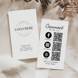 Carte De Visite Basic Connect Us QR Code Website Social Media