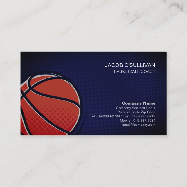 Carte De Visite Basket-ball entraîneur Scoutisme professionnel Spo (Devant)