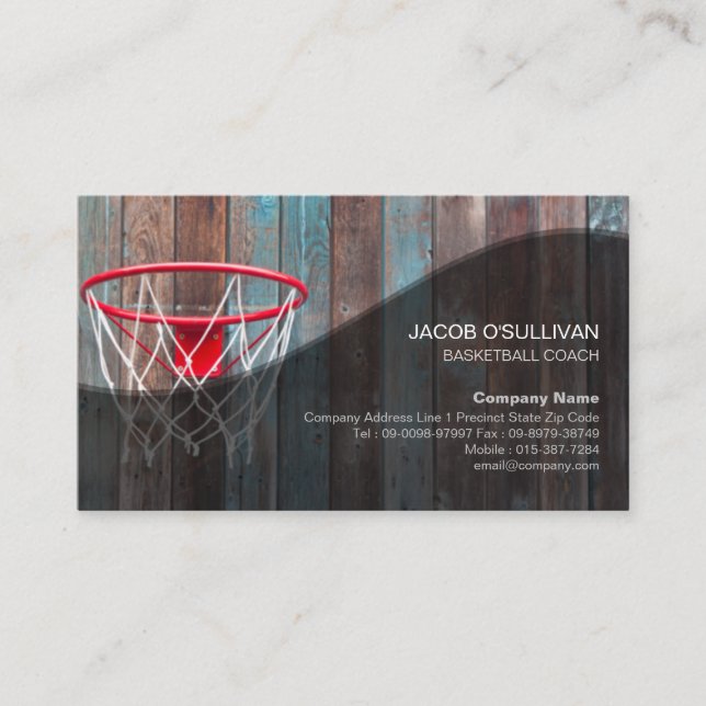 Carte De Visite Basket-ball entraîneur Scoutisme professionnel Spo (Devant)