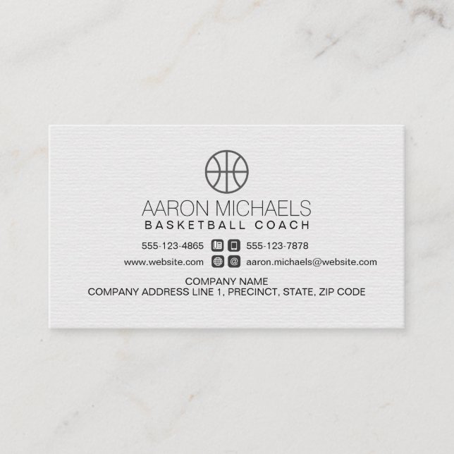 Carte De Visite Basket-ball entraîneur Scoutisme professionnel Spo (Devant)