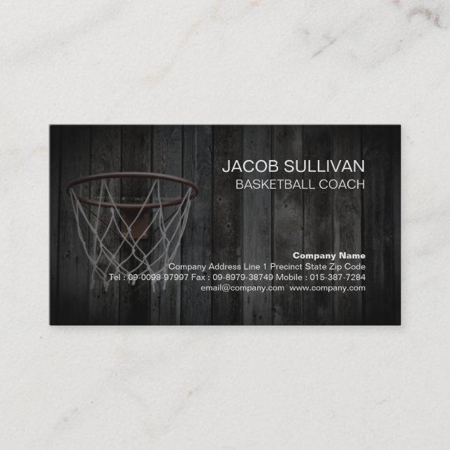 Carte De Visite Basket-ball entraîneur Scoutisme professionnel Spo (Devant)