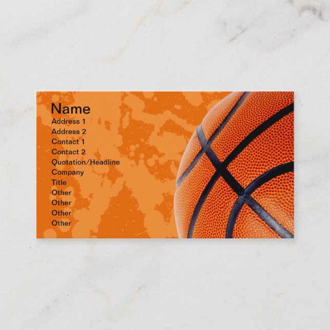 Carte De Visite Basket-ball et éclaboussure de peinture (Devant)