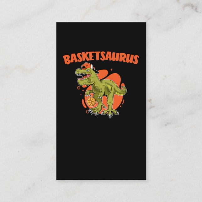 Carte De Visite Basket-ball jouant Trex Funny Dino Sport (Devant)