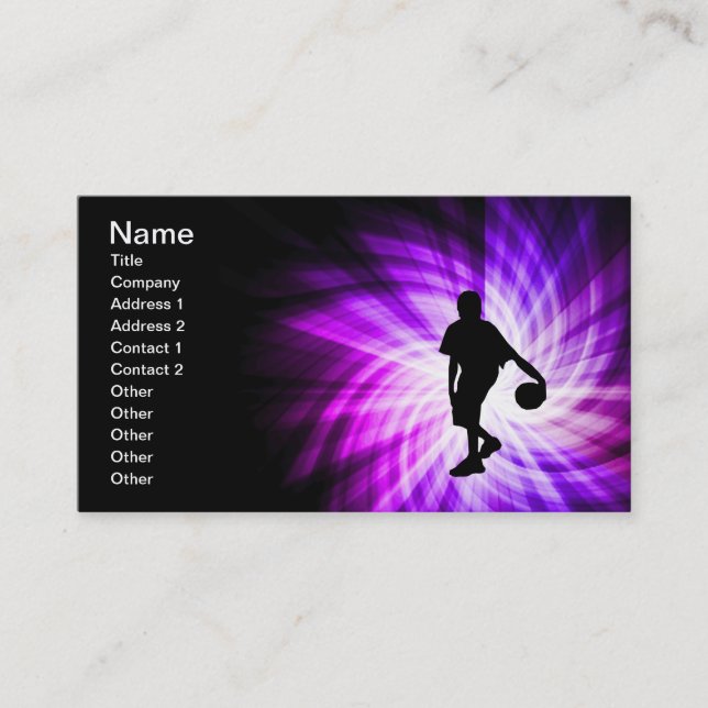 Carte De Visite Basket-ball violet cool (Devant)