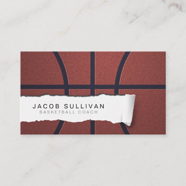 Carte De Visite Basket Coach Scout Professionnel Sports (Devant)