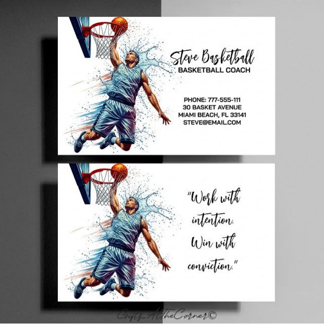 Carte De Visite Basketball Coach Trainer (Créateur téléchargé)