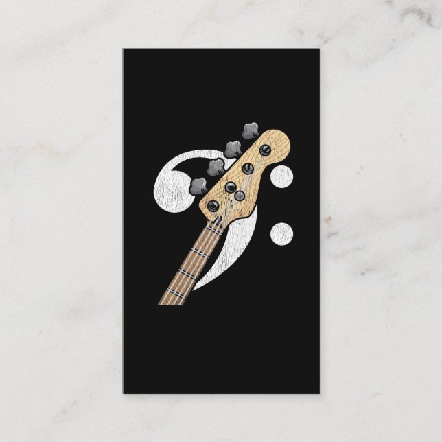 Carte De Visite Bass Clef Guitar Lecteur de basse (Devant)