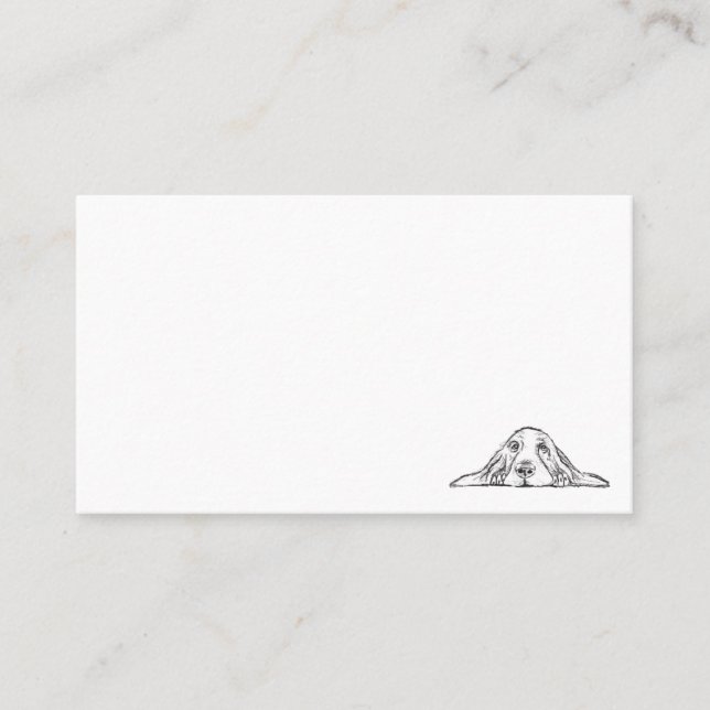 Carte De Visite basset blanc (Devant)