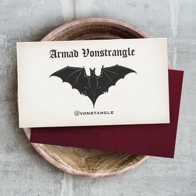 Carte De Visite Bat Vampire vintage (Créateur téléchargé)