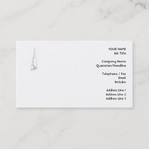 Carte De Visite Bateau à voile. Croquis en noir et blanc.