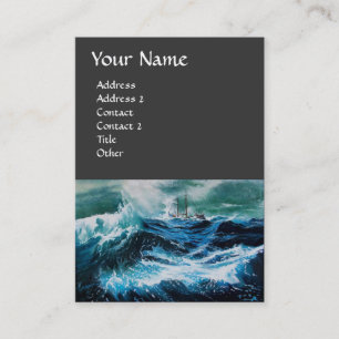 Carte De Visite Bateau dans la mer dans la tempête