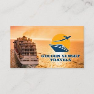 Carte De Visite Bateau de croisière   Vacances au coucher du solei