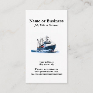 Carte De Visite Bateau de pêche en haute mer