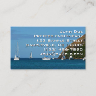 Carte De Visite Bateaux à voile dans la baie Blancs et Bleus Nauti
