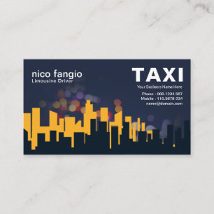 Carte De Visite Bâtiment de la vie nocturne Animée Silhouette Ta