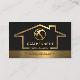 Carte De Visite Bâtiment de l'or Handyman Construction Builder