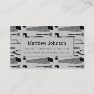 Carte De Visite Bâtiment Professionnel Moderne Gris