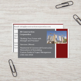 Carte De Visite Bâtiments Entrepreneur Bâtiment Grue de constructi