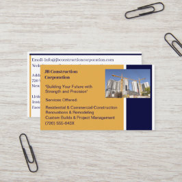 Carte De Visite Bâtiments Entrepreneur Bâtiment Grue de constructi