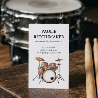 Carte De Visite Batteur Percussionniste Musicien 