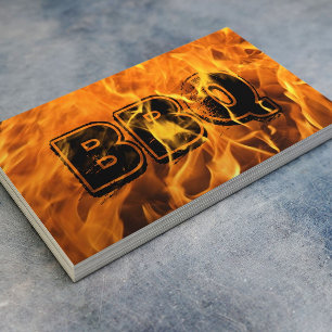 Carte De Visite BBQ Catering Hot Burning Fire