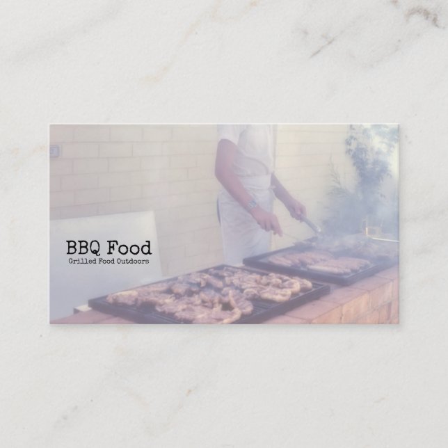 Carte De Visite BBQ Grillades Aliments Été Cuisine extérieure (Devant)