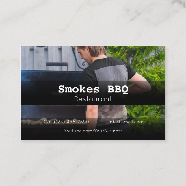Carte De Visite BBQ Restaurant Grill Smoke Company (Dos)