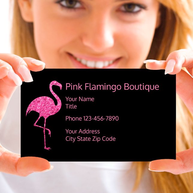 Carte De Visite Beach Fashion Boutique Flamant rose rose (Créateur téléchargé)