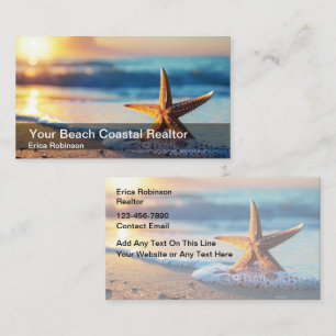 Carte De Visite Beach Realtor Coastal Ocean Thème