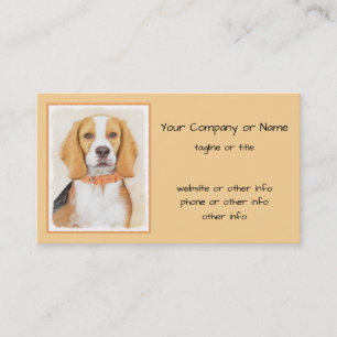 Carte De Visite Beagle Hound Dog Peinture Animal Art original
