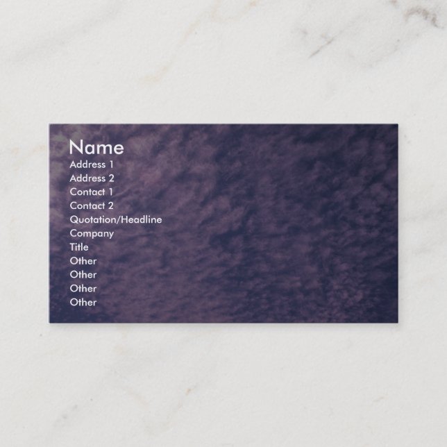 Carte De Visite Beau cirrocumulus (Devant)