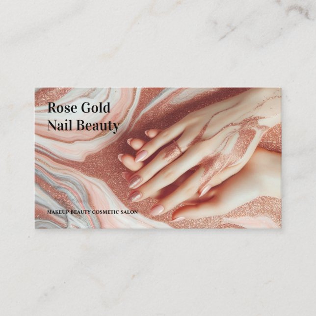 Carte De Visite Beau clou de maquillage rose Gold (Devant)