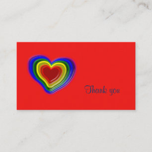 Carte De Visite beau coeur arc-en-ciel