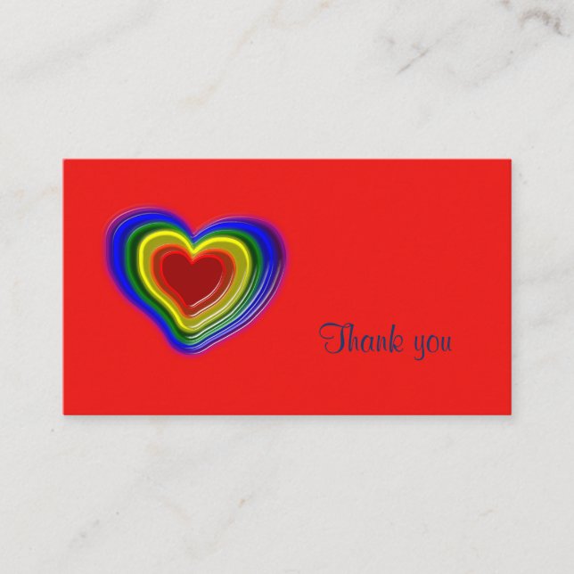 Carte De Visite beau coeur arc-en-ciel (Devant)