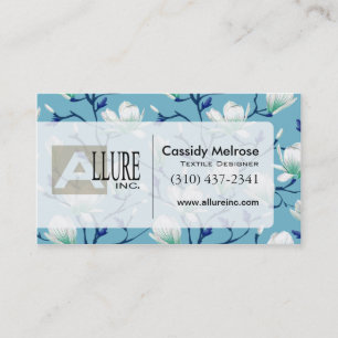 Carte De Visite Beau floral avec le bleu des vignes  