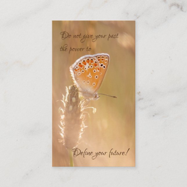 Carte De Visite Beau papillon avec citation motivante (Devant)
