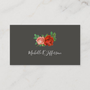 Carte De Visite Beau Rose simple gris Arrière - plan