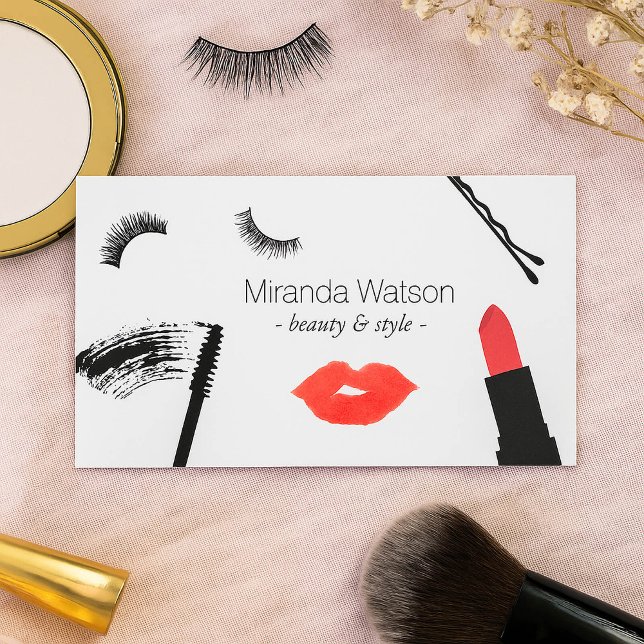 Carte De Visite Beauté Biz Eyelashes Lèvres Mascara Artiste maquil (Créateur téléchargé)