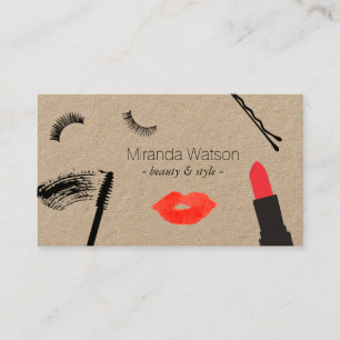Carte De Visite Beauté Biz Eyelashes Lèvres Mascara maquillage Art
