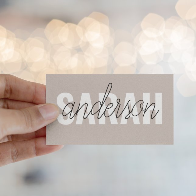 Carte De Visite Beauté Brown moderne Personnalisée Nom (Créateur téléchargé)