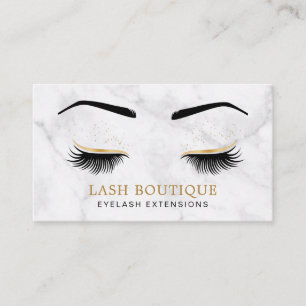 Carte De Visite Beauté des Sourcils Marbre Or et Noir Lash