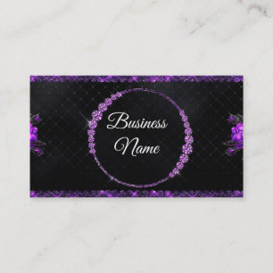 Carte De Visite Beauté du Rhestone en Parties scintillant violett