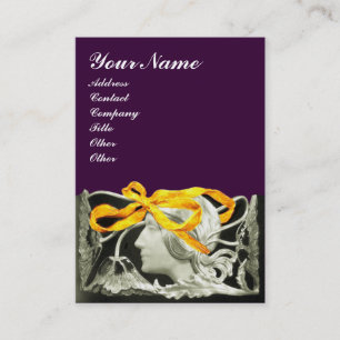 Carte De Visite BEAUTÉ ÉLÉGANTE noir et blanc, jaune violet