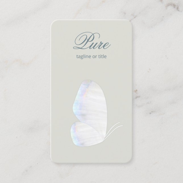Carte De Visite Beauté et bien-être du papillon de coquillage blan (Devant)