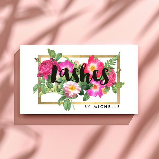 Carte De Visite Beauté Florales Lash Extensions Blanc (Créateur téléchargé)