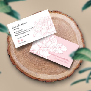 Carte De Visite Beauté florissante Blush Pink Soins esthétique