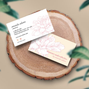 Carte De Visite Beauté florissante   Crème Pink Soins esthétique
