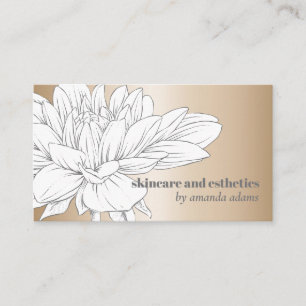 Carte De Visite Beauté florissante   Gold Flower Skincare estheti